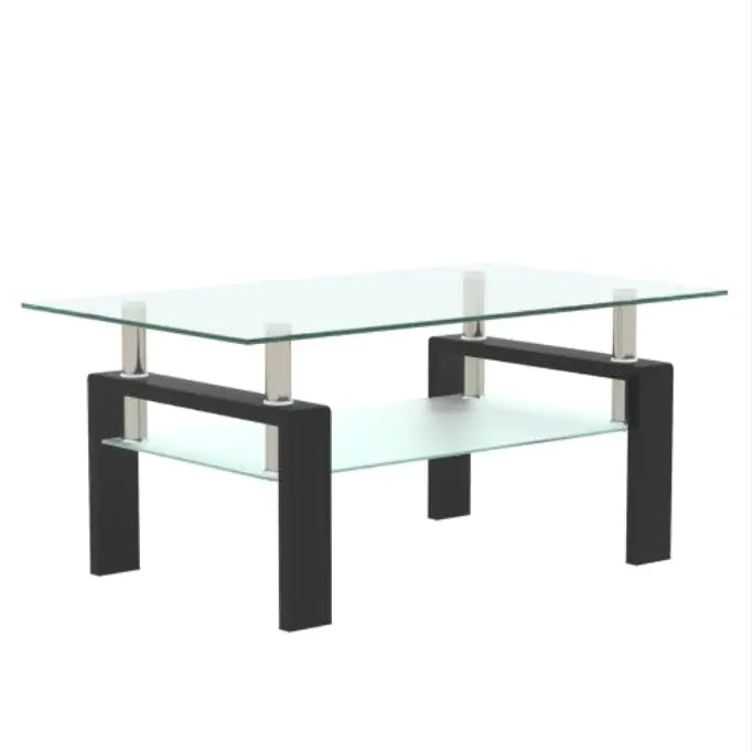 Rectangle Black Glass, Modern Side Center Tables