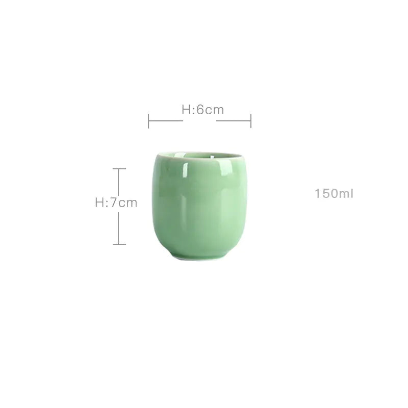 Ceramic Tea Cup Set in Six Colors - Longquan Qingci