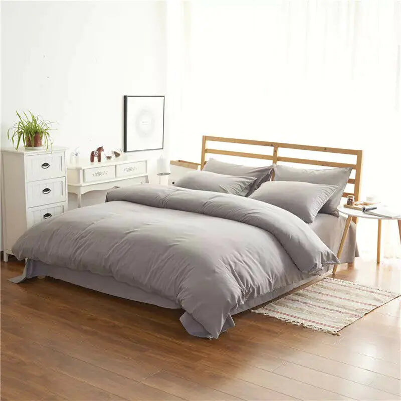 4-Piece Cotton Bedding Set with Duvet Cover