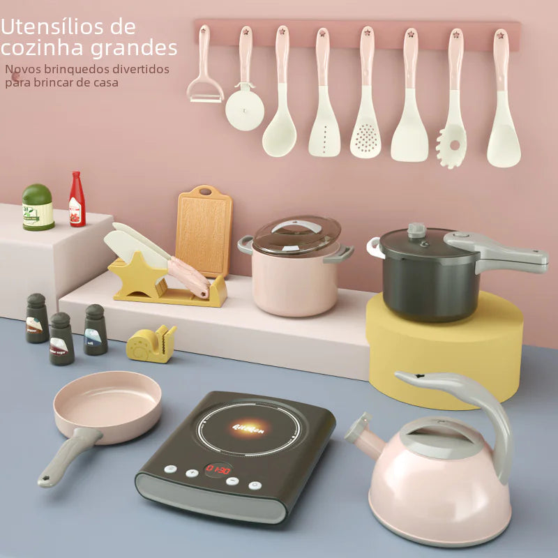 Kids' Kitchen Playset with Realistic Cooking Tools