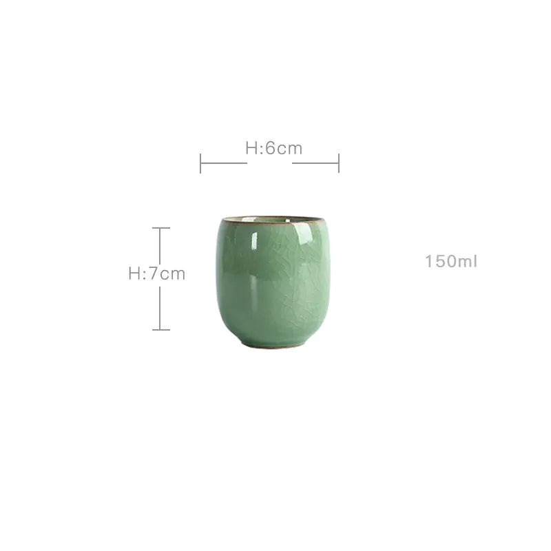 Ceramic Tea Cup Set in Six Colors - Longquan Qingci