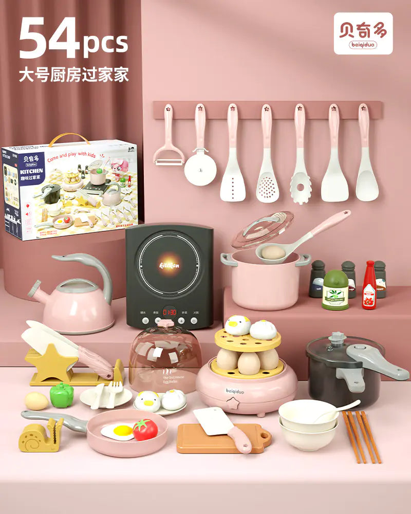 Kids' Kitchen Playset with Realistic Cooking Tools