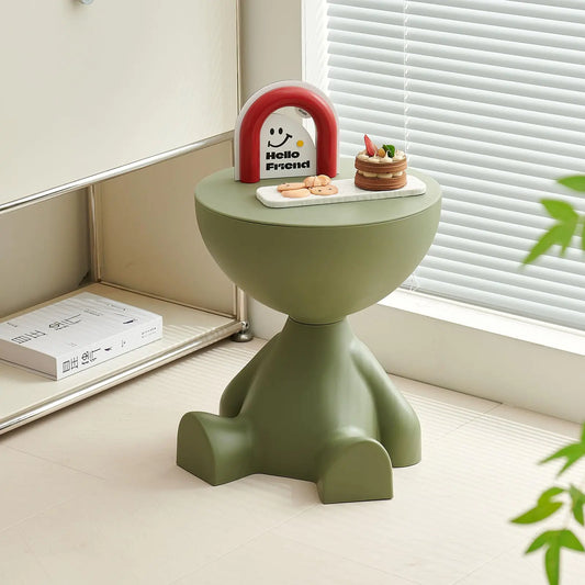 Side Table Circle Coffee Table Sofa End Table Nightstand Small End Table Accent Balcony Office Modern Bedside Home Decor for Living Room Bedroom Small Spaces Easy Assembly (Green)