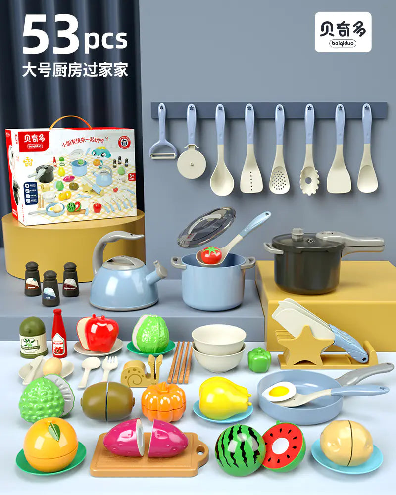 Kids' Kitchen Playset with Realistic Cooking Tools