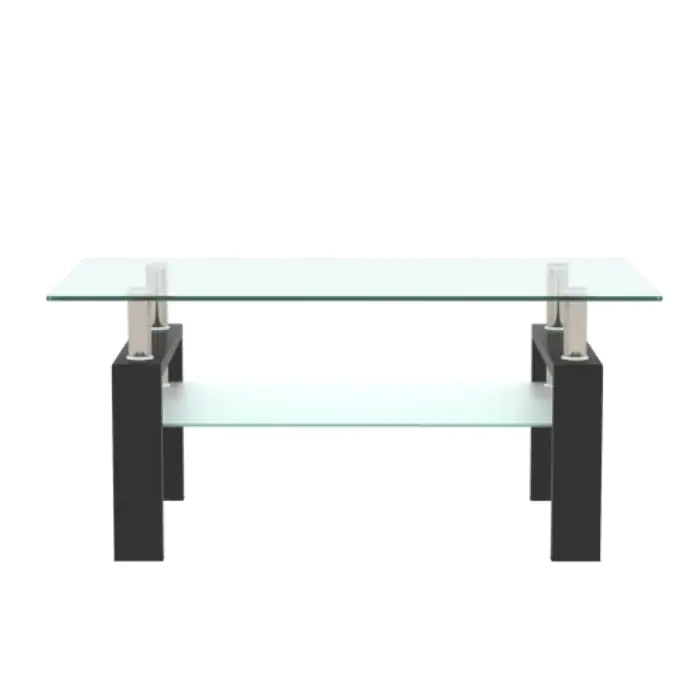 Rectangle Black Glass, Modern Side Center Tables