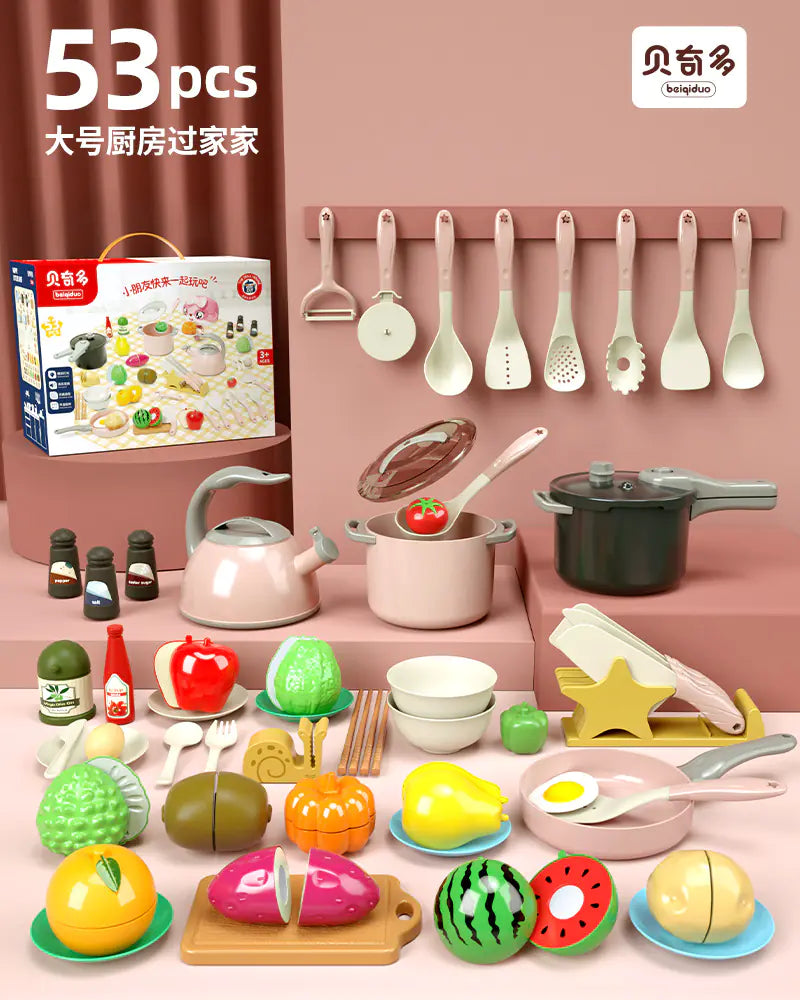 Kids' Kitchen Playset with Realistic Cooking Tools