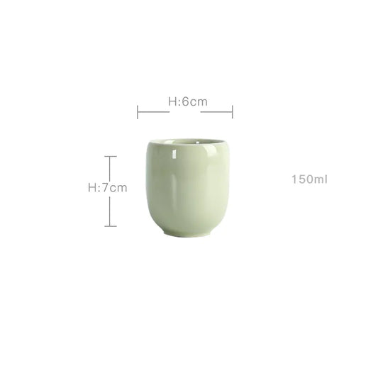 Ceramic Tea Cup Set in Six Colors - Longquan Qingci