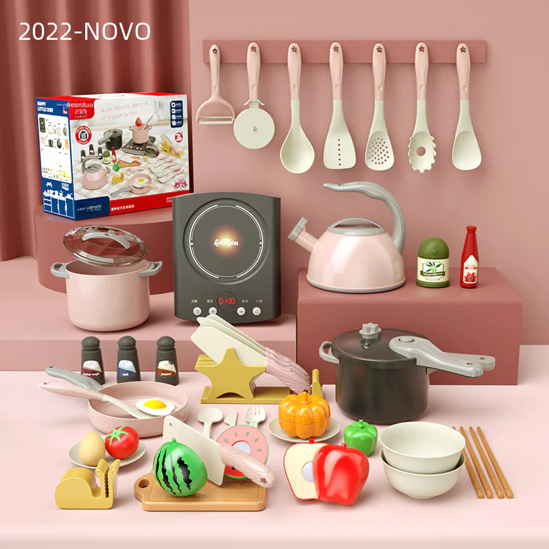 Kids' Kitchen Playset with Realistic Cooking Tools
