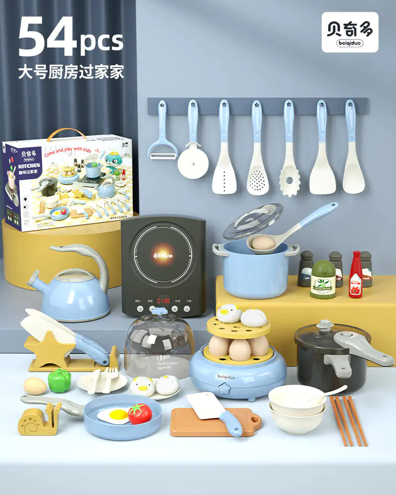Kids' Kitchen Playset with Realistic Cooking Tools